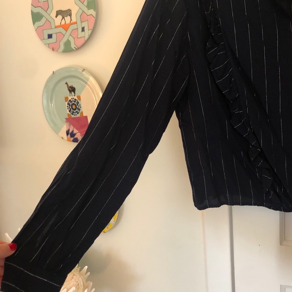 Rails Piper Ruffle Tie Top button down blouse - Picture 5 of 7